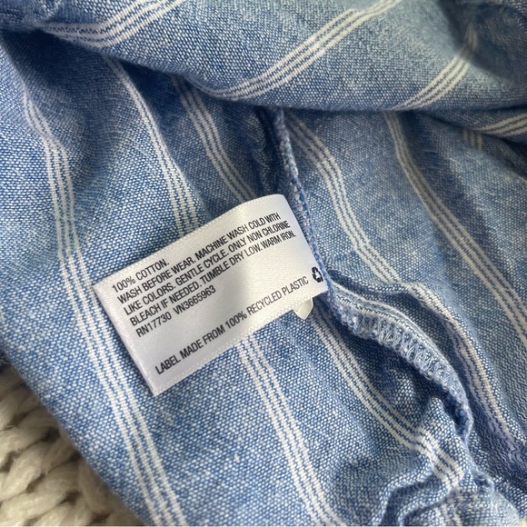 Cat & Jack Girls Chambaray Striped Maxi Dress, Blue/Multi Girls 6/7 - Picture 4 of 6